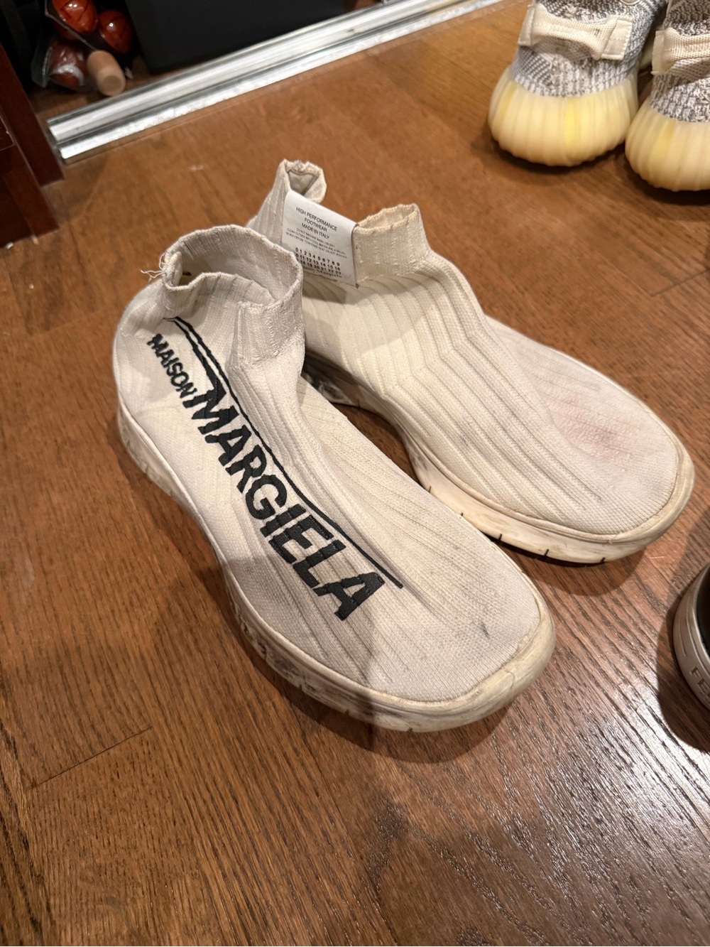 Maison Margiela Knit Sock Sneakers Off-White Sz 40 Slip-On